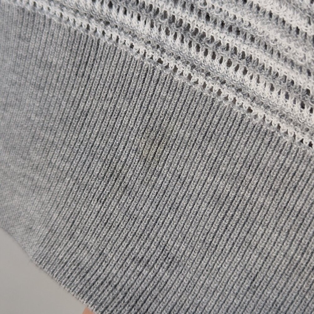 Veronica Beard Jeans Crochet Knit Gray Shirt Size Large - Picture 6 of 7